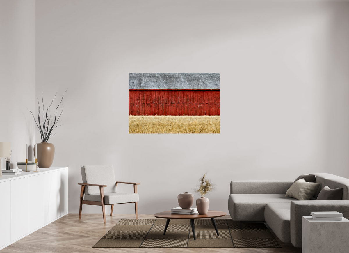 54 x 36″, Metal | Glossy Finish Thrall Barn | Full Frame