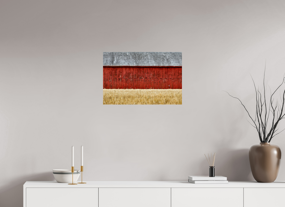 24 x 16″, Metal | Glossy Finish Thrall Barn | Full Frame