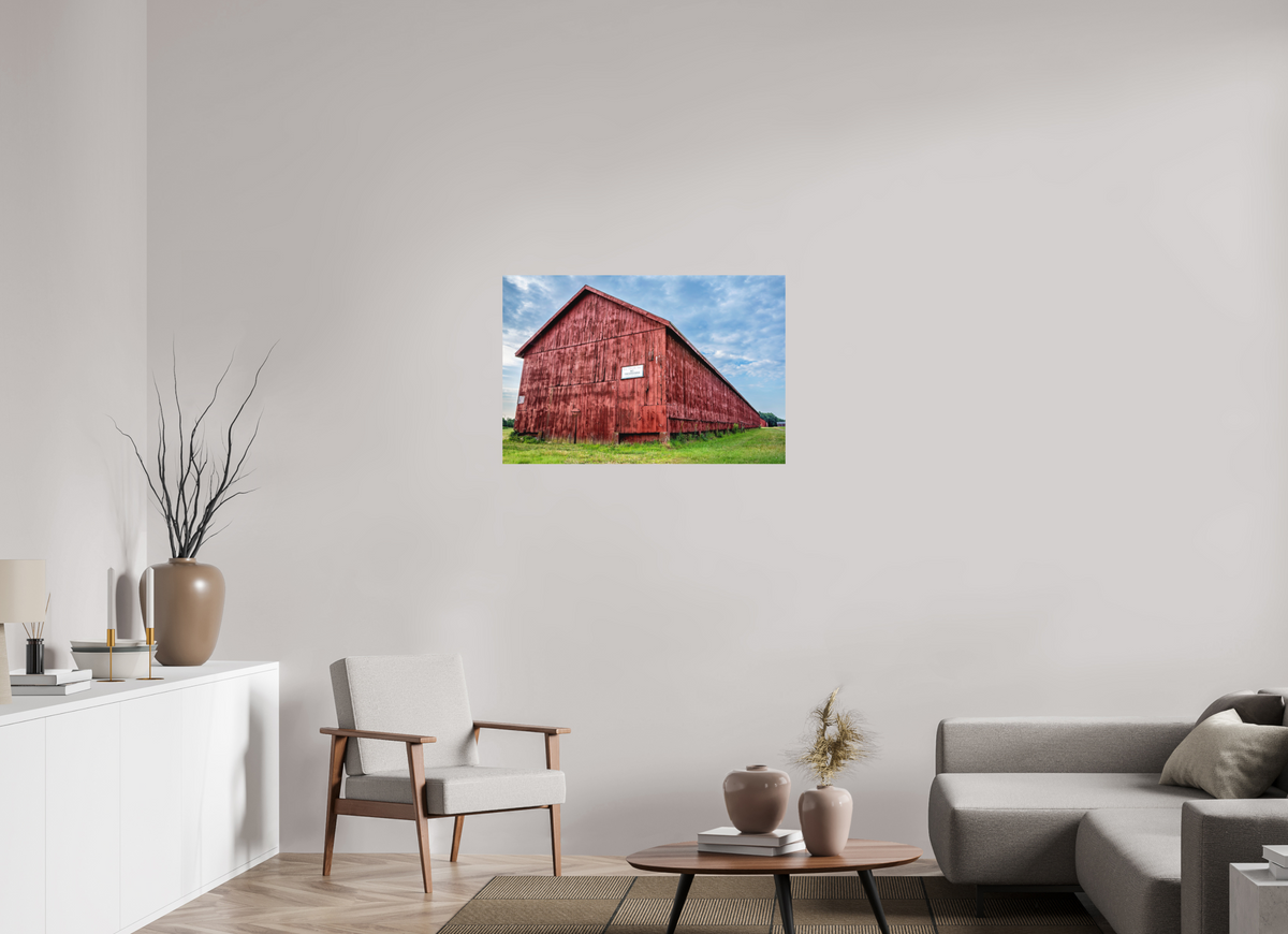 36 x 24″, Metal | Matte Finish Thrall Barn - West