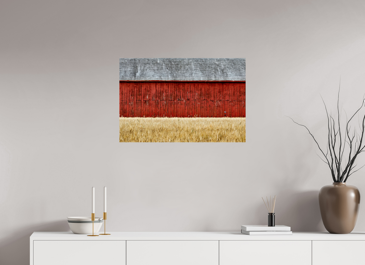 30 x 20″, Metal | Glossy Finish Thrall Barn | Full Frame