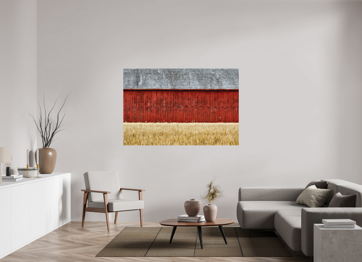66 x 44″, Metal | Matte Finish Thrall Barn | Full Frame