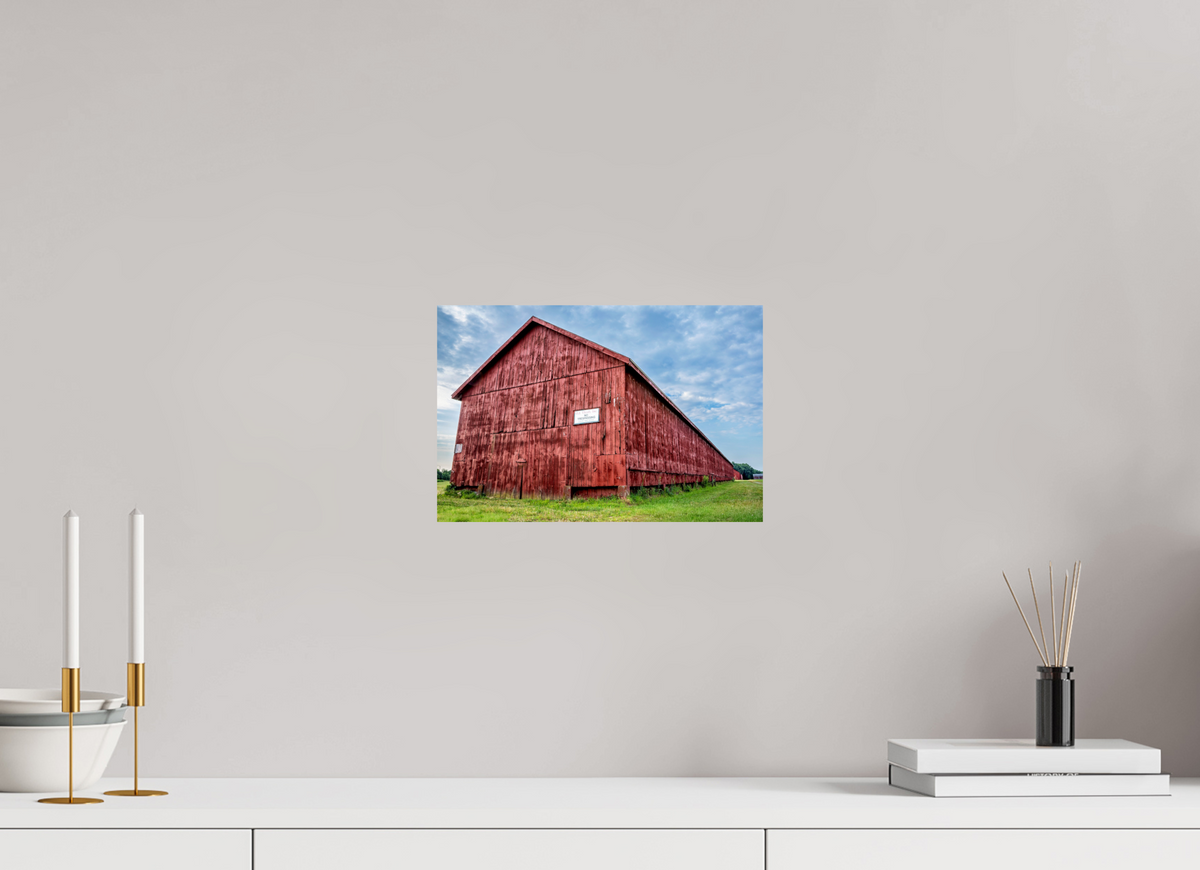12 x 8″, Metal | Glossy Finish Thrall Barn - West
