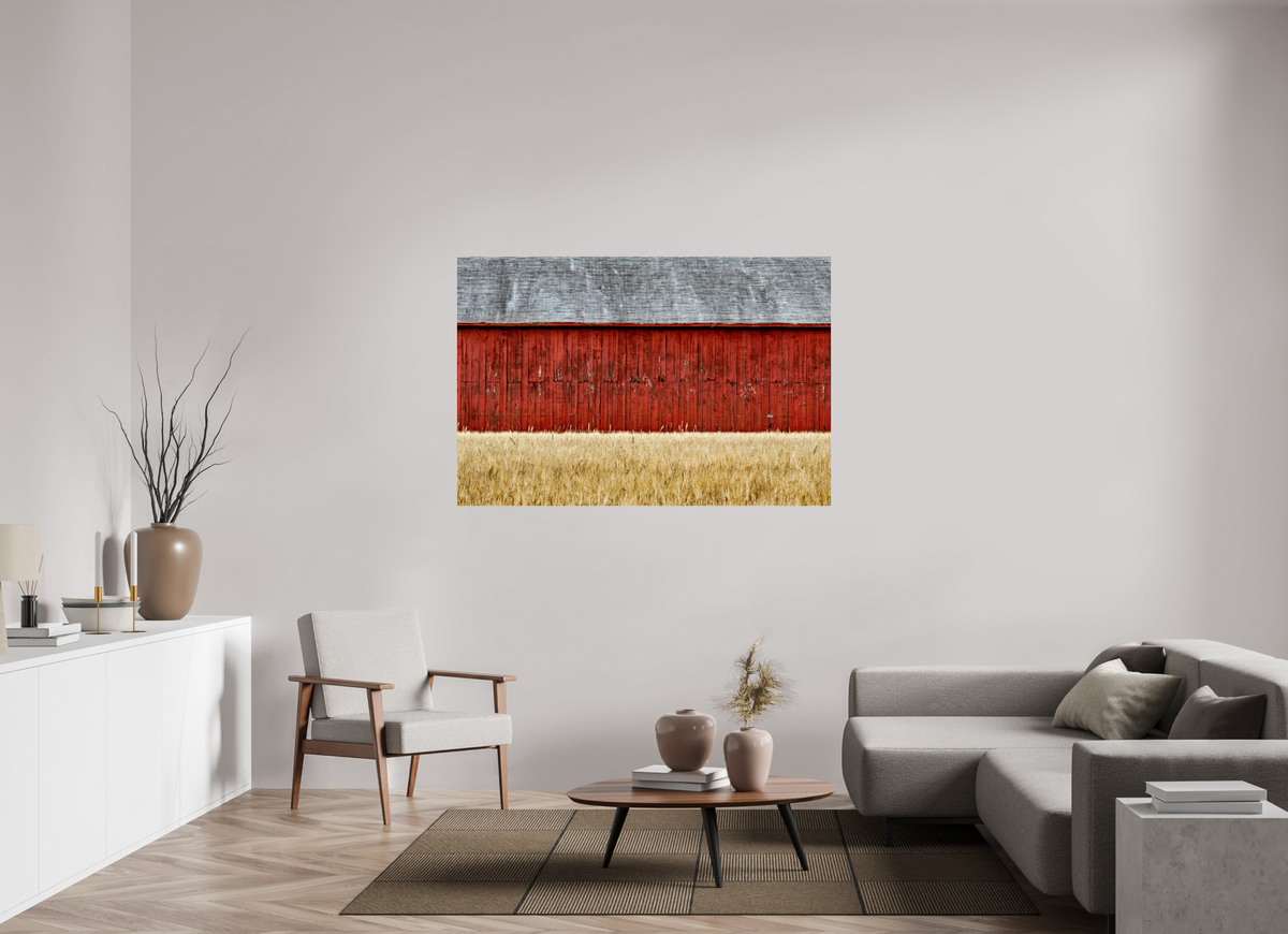 60 x 40″, Metal | Glossy Finish Thrall Barn | Full Frame
