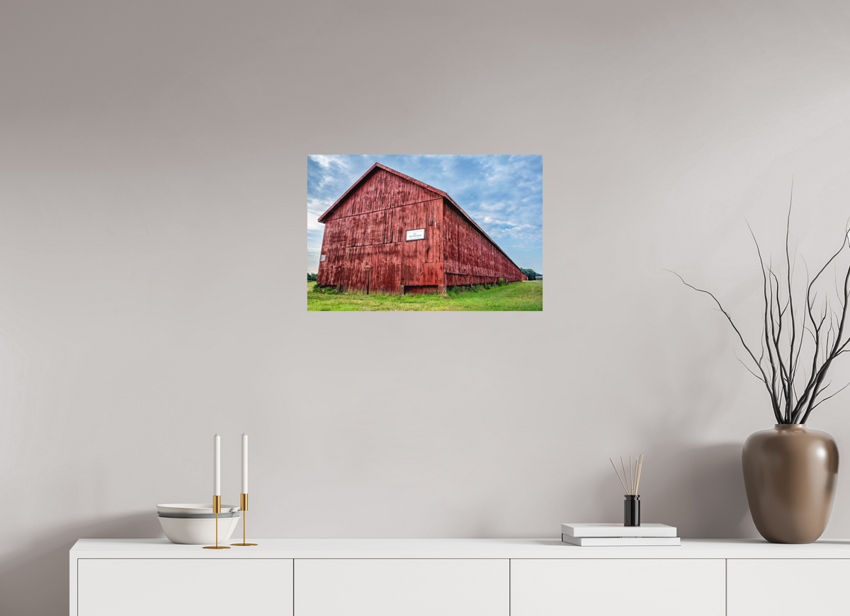 24 x 16″, Metal | Matte Finish Thrall Barn - West