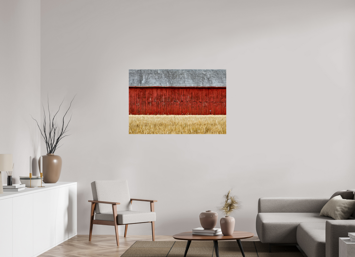 45 x 30″, Metal | Glossy Finish Thrall Barn | Full Frame